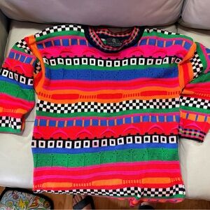 Vintage Carole Little Multicolor Striped Sweater